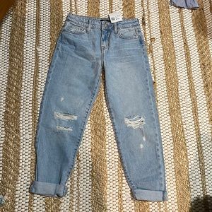 Forever 21 Kids Jeans Distressed Straight Leg Girls 9/10 Light Wash Jeans